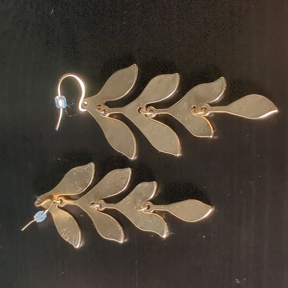 Brass Leaf Earrings